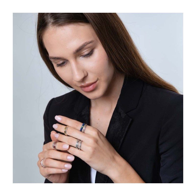 Sterling Silver and Gold Plated Double Ring This Too... | Jewish Rings