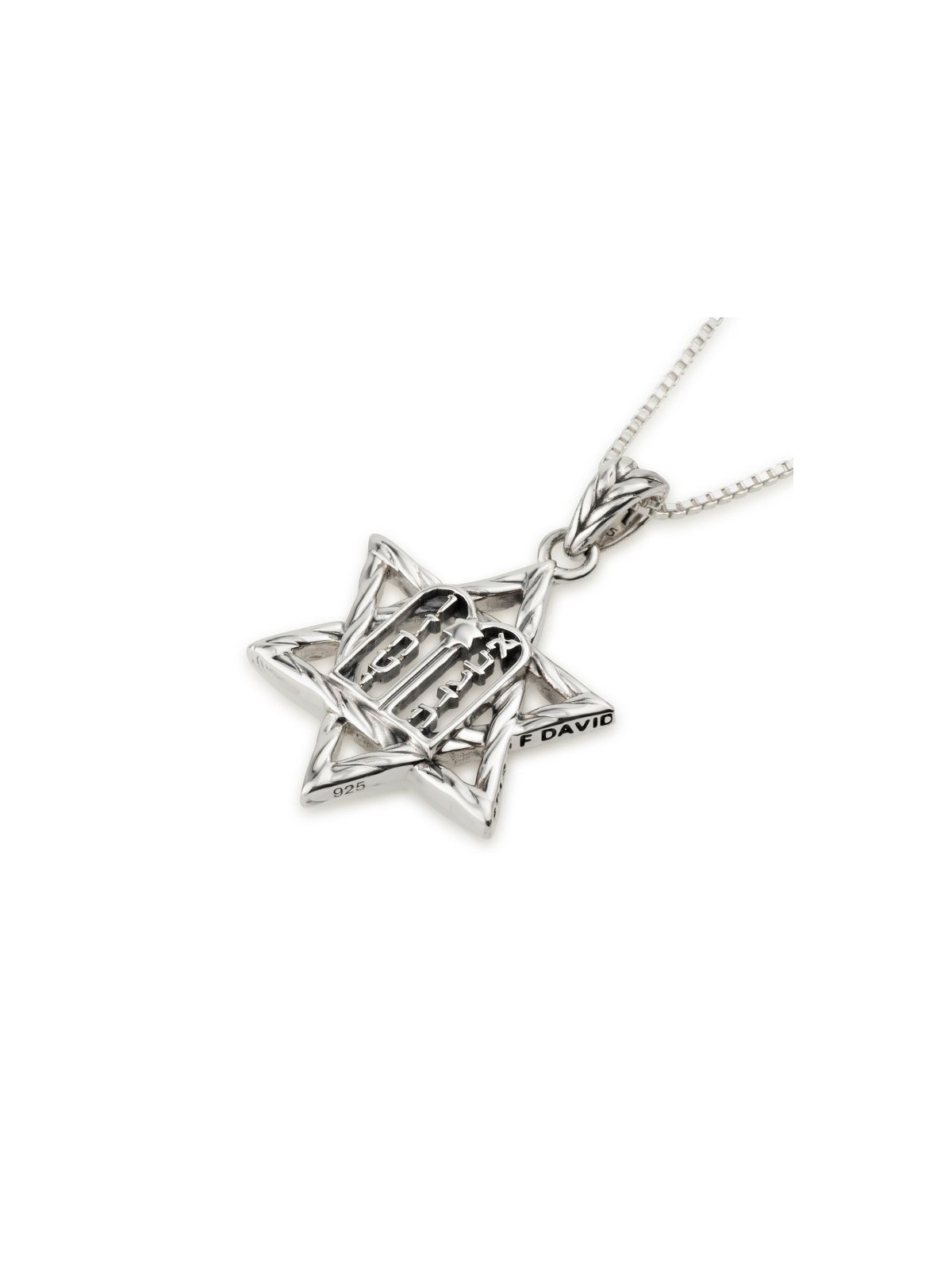 Sterling Silver Necklace Star of David Pendant Set... | Jewish Pendant