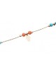 Bracelet de Cheville Or Rhodié avec Perles Bleues et Orange et... | Bracelets de cheville Judaica