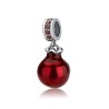 Sterling Silver Red Pomegranate Charm with stones | Judaica Charms