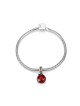 Sterling Silver Red Pomegranate Charm with stones | Judaica Charms
