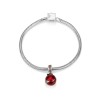 Sterling Silver Red Pomegranate Charm with stones | Judaica Charms