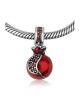 Sterling Silver Red Pomegranate Charm with stones | Judaica Charms