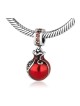 Sterling Silver Red Pomegranate Charm with stones | Judaica Charms
