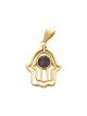 Pendentif en forme de main Hamsa rempli d'or avec Amerthy... | Collier Hamsa