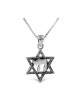 Star of David with Hebrew Chai 925 Ster... | Chai Necklaces & Pendants