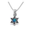 Star of David with Small Cultured Opal 925 Sterling Silv... | AJDesign