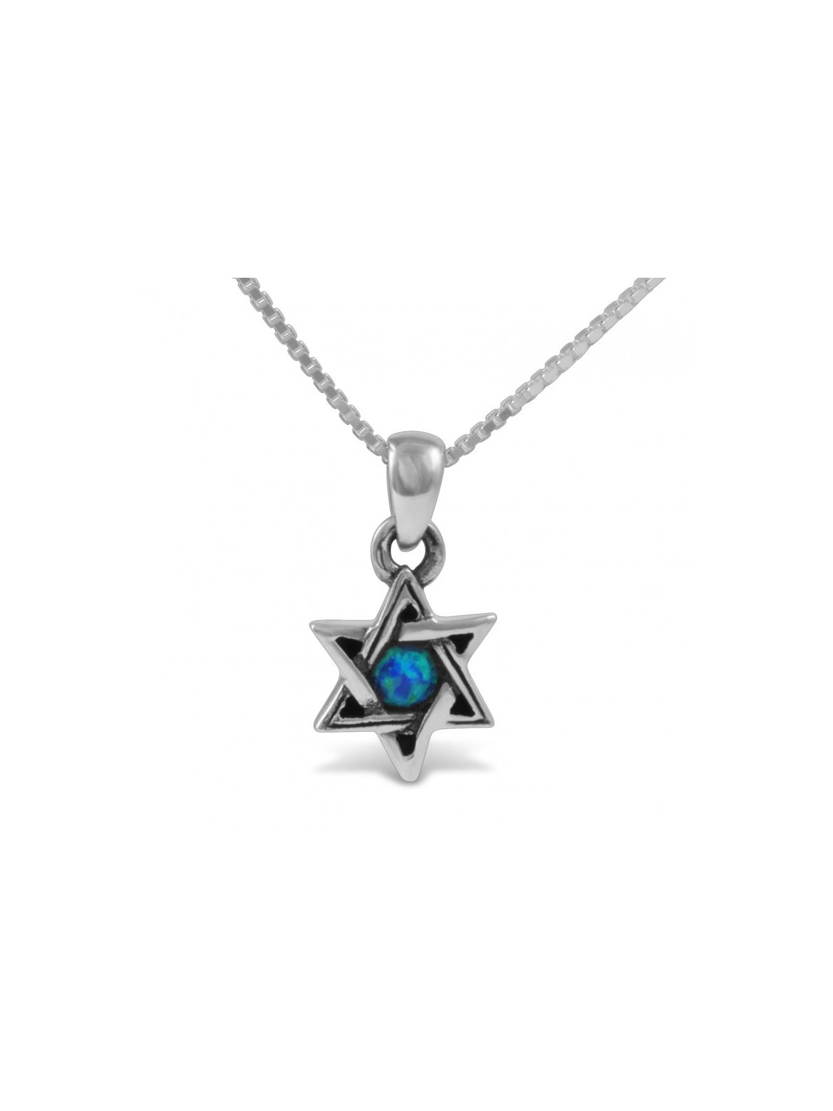 Étoile de David avec petite opale de culture en argent sterling 925... | AJDesign