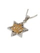 Sterling Silver Pendant Necklace with 14K Plated G... | Jewish Pendant