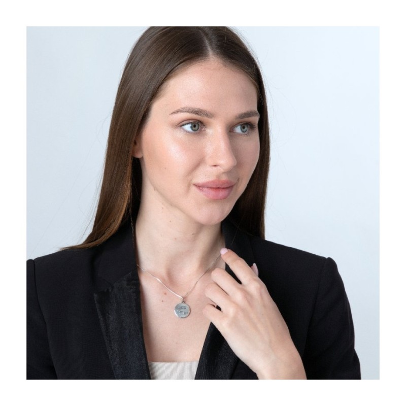 Sterling Silver Pendant Necklace Hebrew Engraved S... | Jewish Pendant