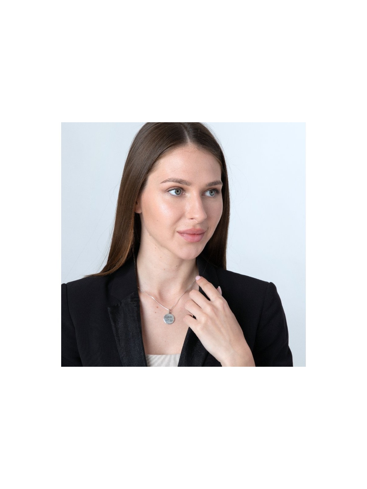 Sterling Silver Pendant Necklace Hebrew Engraved S... | Jewish Pendant