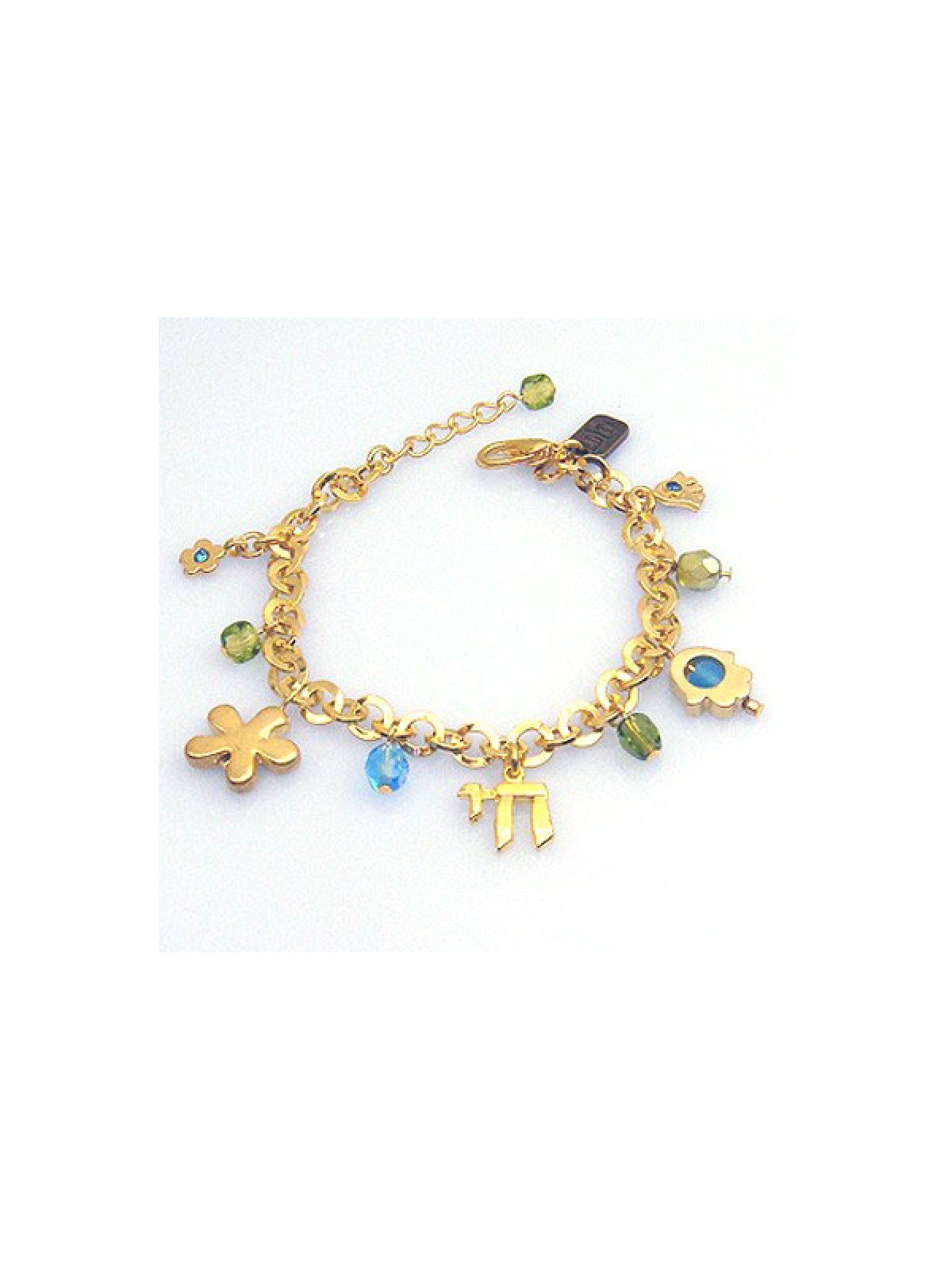 Flower Hamsa and Chai Bracelet by Edita | Bracelet by Edita Jewelry