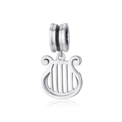 Sterling Silver Harp Charm | Judaica Charms