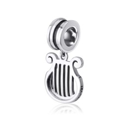 Sterling Silver Harp Charm | Judaica Charms