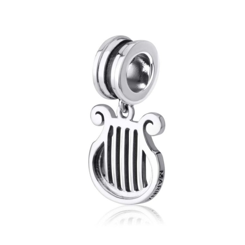 Charme de harpe en argent sterling | Charmes judaïques
