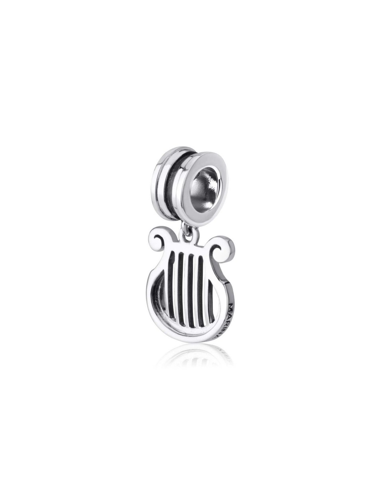 Charme de harpe en argent sterling | Charmes judaïques
