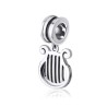 Sterling Silver Harp Charm | Judaica Charms