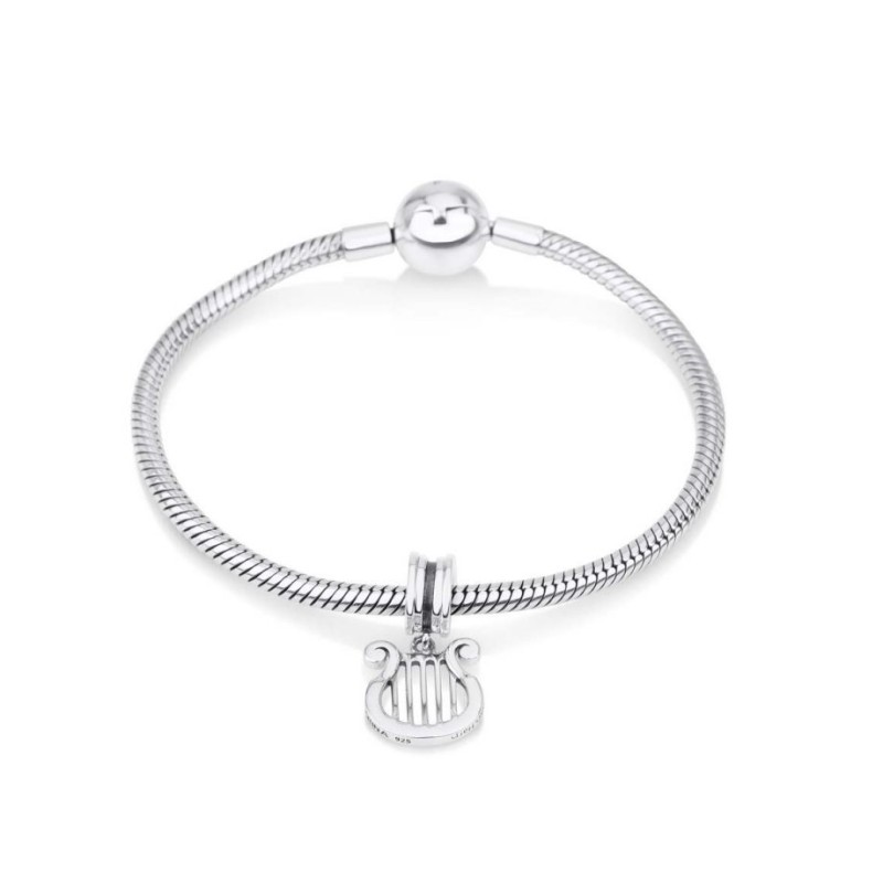 Sterling Silver Harp Charm | Judaica Charms