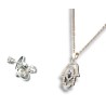 Hamsa Pendant Necklace with Stud Earrings Rhodium ... | Hamsa Necklace