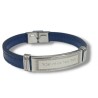 Blue Leather Bracelet with Center Plaque Th... | Bracelets - up to $10