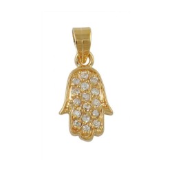 Gold Filled Zirconium Hamsa Pendant | Hamsa Necklace
