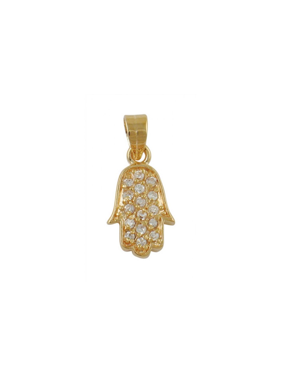 Gold Filled Zirconium Hamsa Pendant | Hamsa Necklace