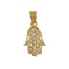 Gold Filled Zirconium Hamsa Pendant | Hamsa Necklace