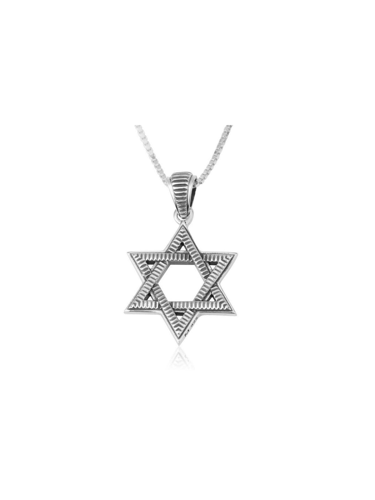 Sterling Silver Pendant Necklace Textured... | Jewish Gift from Israel