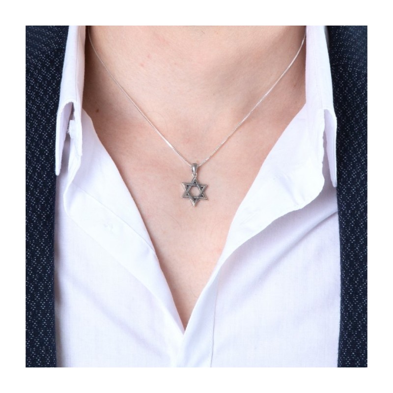 Sterling Silver Pendant Necklace Textured... | Jewish Gift from Israel