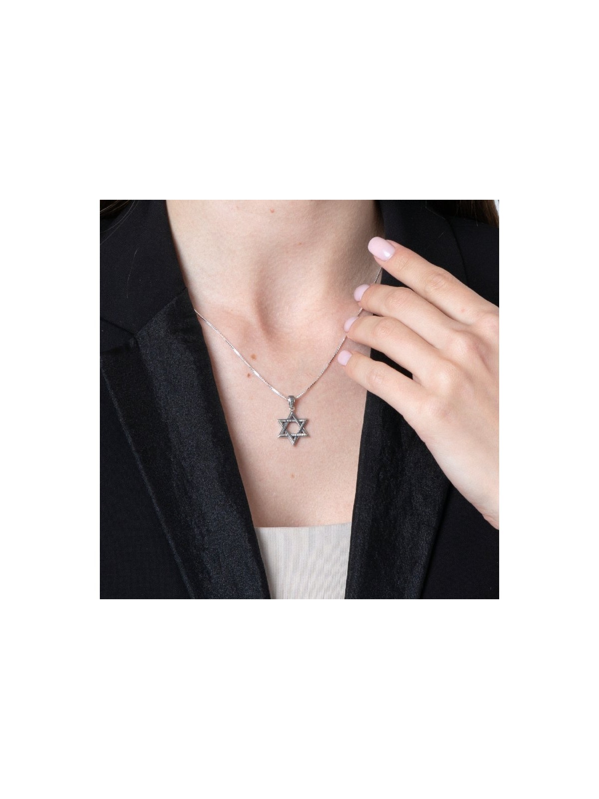 Sterling Silver Pendant Necklace Textured... | Jewish Gift from Israel