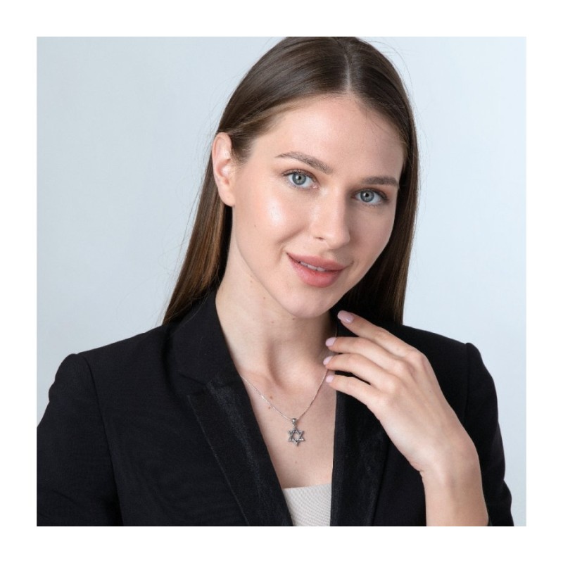 Sterling Silver Pendant Necklace Textured... | Jewish Gift from Israel