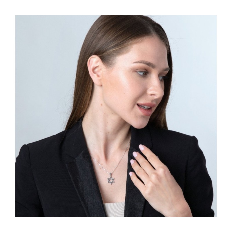 Sterling Silver Pendant Necklace Textured... | Jewish Gift from Israel