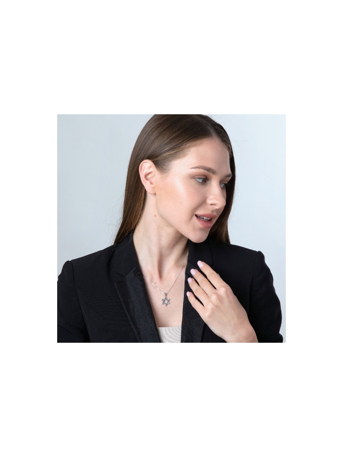 Sterling Silver Pendant Necklace Textured... | Jewish Gift from Israel