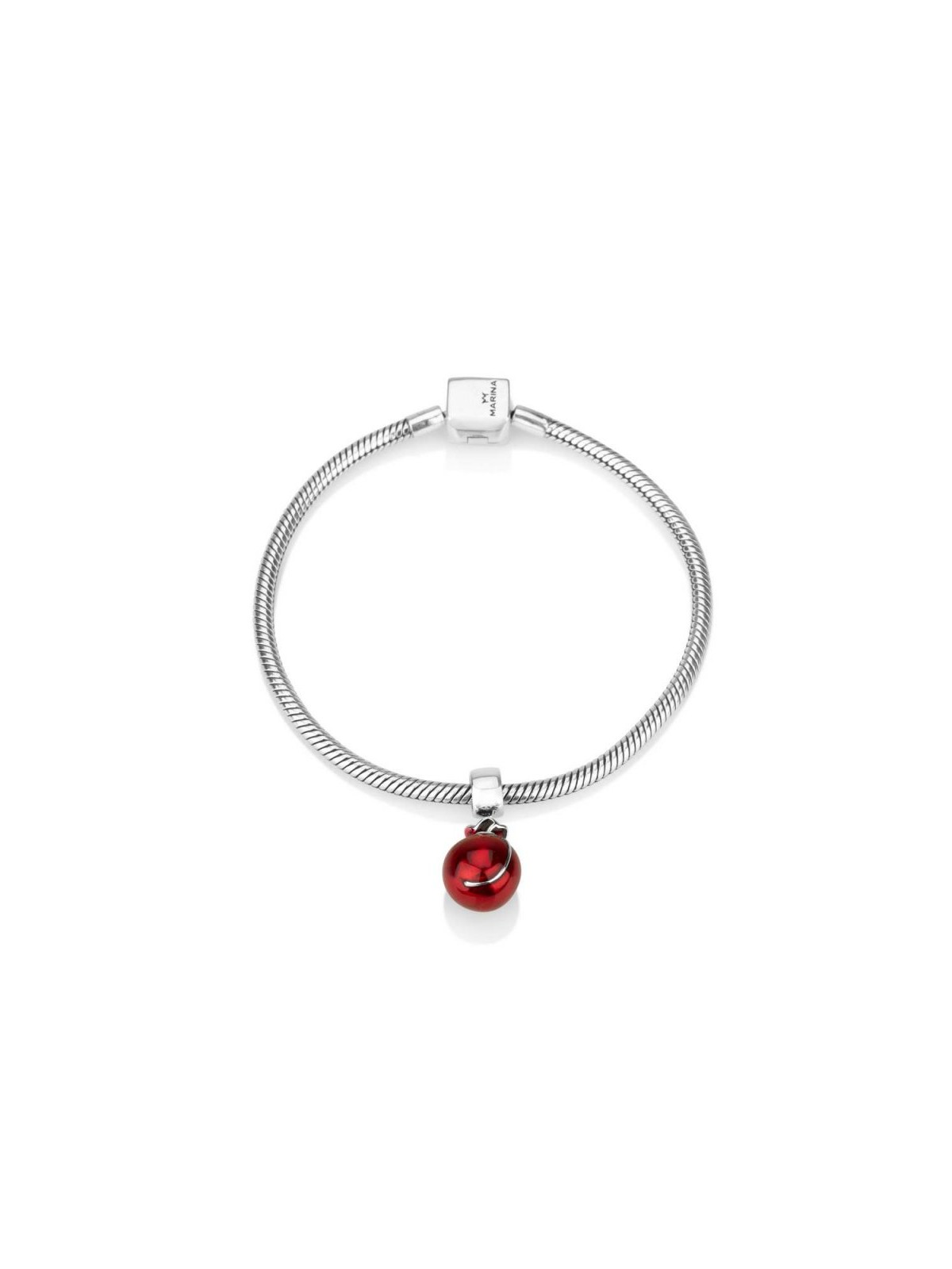 Sterling Silver Smooth Red Pomegranate Charm | Judaica Charms