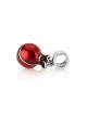 Sterling Silver Smooth Red Pomegranate Charm | Judaica Charms