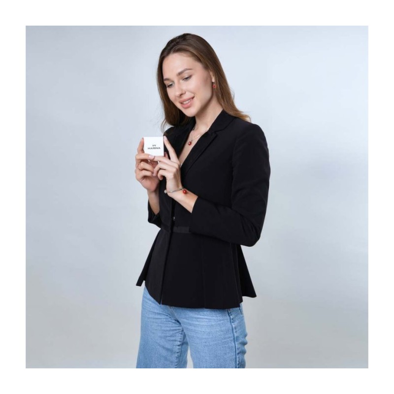 Sterling Silver Smooth Red Pomegranate Charm | Judaica Charms