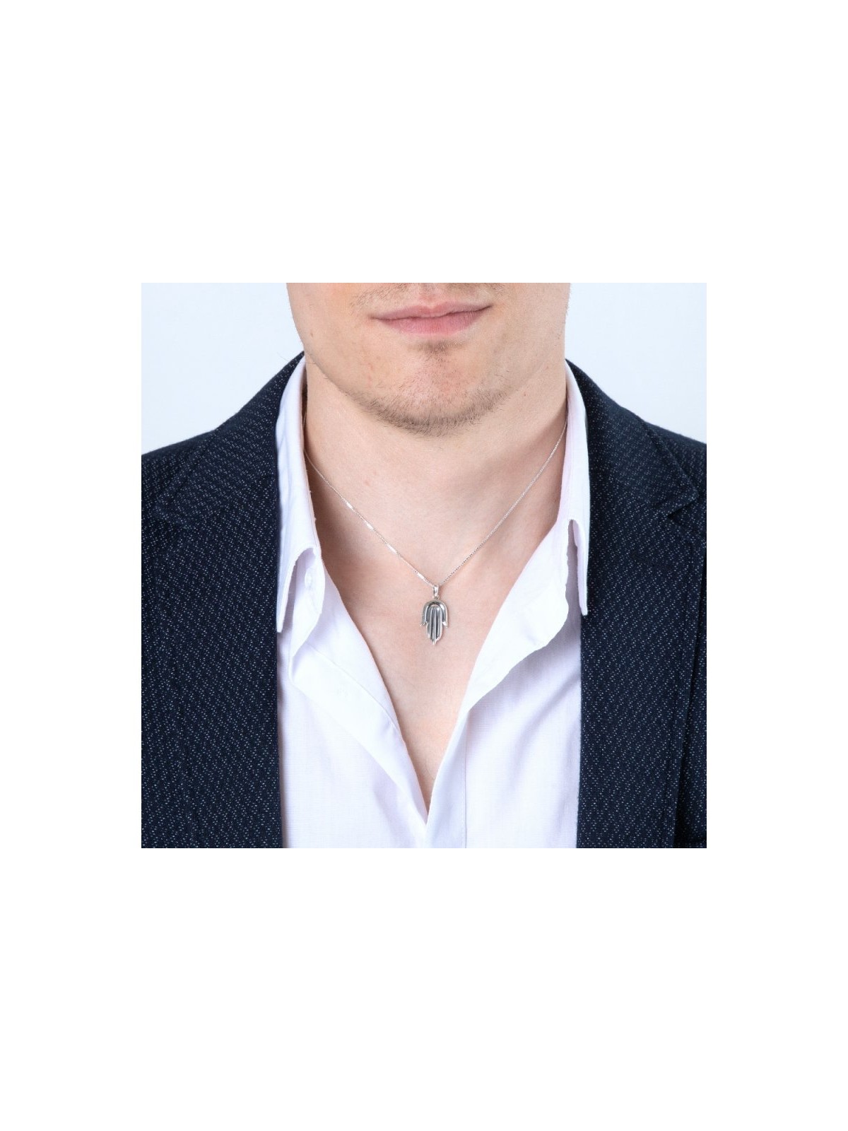 Sterling Silver Pendant Necklace Contemporary Styl... | Hamsa Necklace