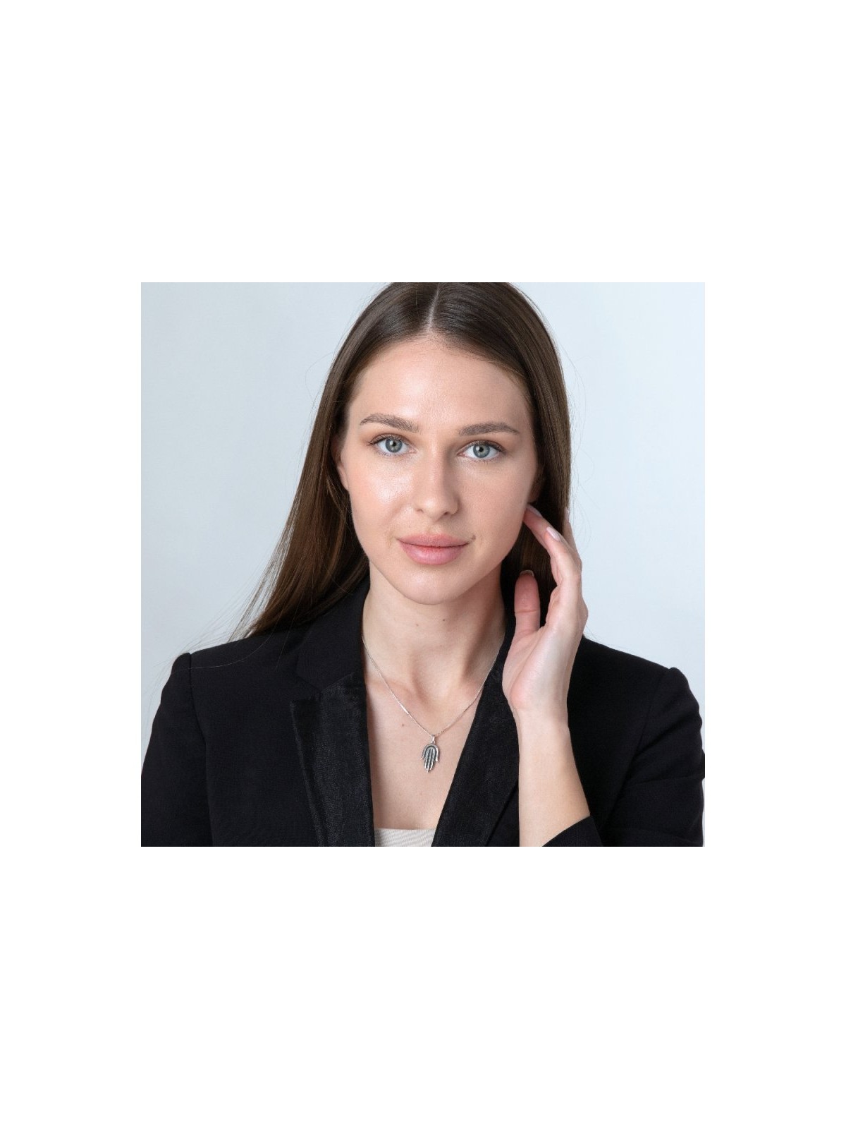 Sterling Silver Pendant Necklace Contemporary Styl... | Hamsa Necklace