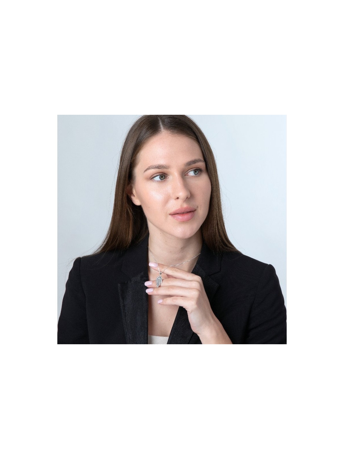 Sterling Silver Pendant Necklace Contemporary Styl... | Hamsa Necklace