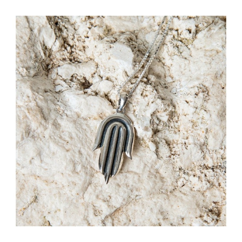 Sterling Silver Pendant Necklace Contemporary Styl... | Hamsa Necklace