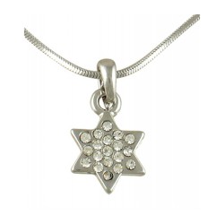 Rhodium Star of David Pendant with chain | Jewish Gift from Israel