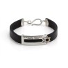 HaAri Black Leather Silver Kabbalah Bracelet A... | Bracelets by HaAri
