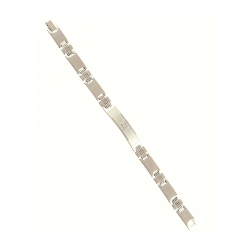 Stainless Steel Mans Bracelet Double Link B... | Mens Jewish Bracelets