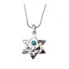 Pendant Necklace Star of David with Hamsa and Blue... | Hamsa Necklace