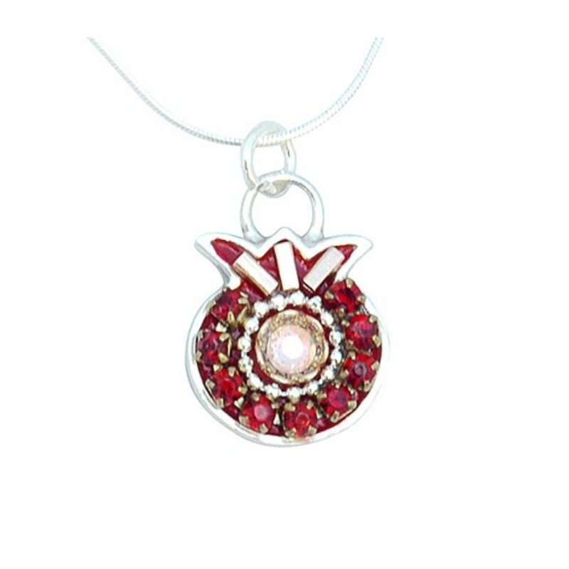 Collier de grenade bordeaux par Ester Shahaf | Pendentif juif