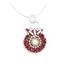 Burgundy Pomegranate Necklace by Ester Shahaf | Jewish Pendant