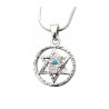 Pendant Necklace Star of David in Circle with Hams... | Hamsa Necklace