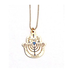 Ester Shahaf Menorah Hamsa Necklace | Hamsa Necklace