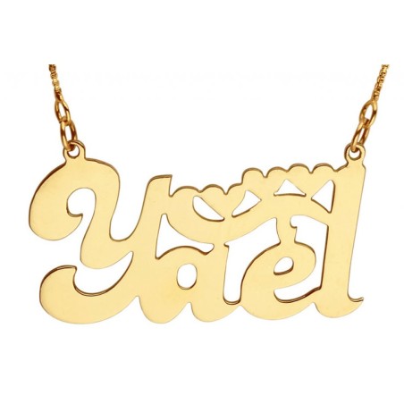 Gold Filled Three Heart English Name Necklace | Personalized Jewelry