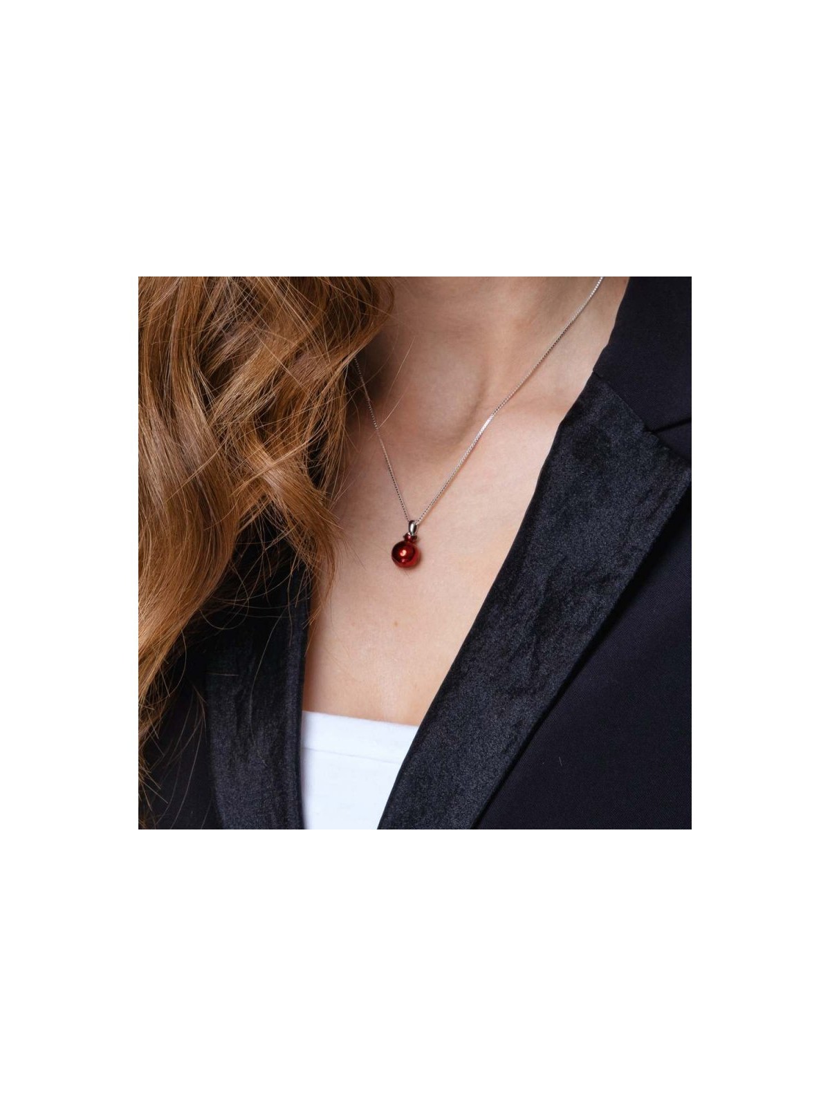 Collier pendentif grenade en argent sterling avec... | Pendentif juif